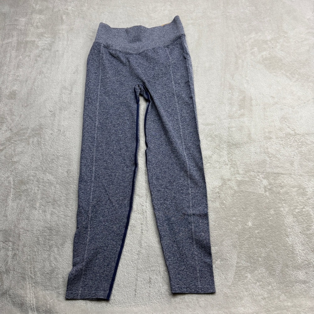 PINK Active Leggings Women's Large Navy Blue‎ High Waist Full Length Marled Yoga